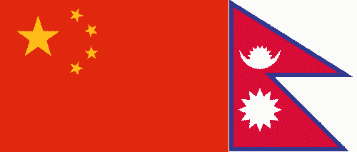 Flag of China and Flag of Nepal
